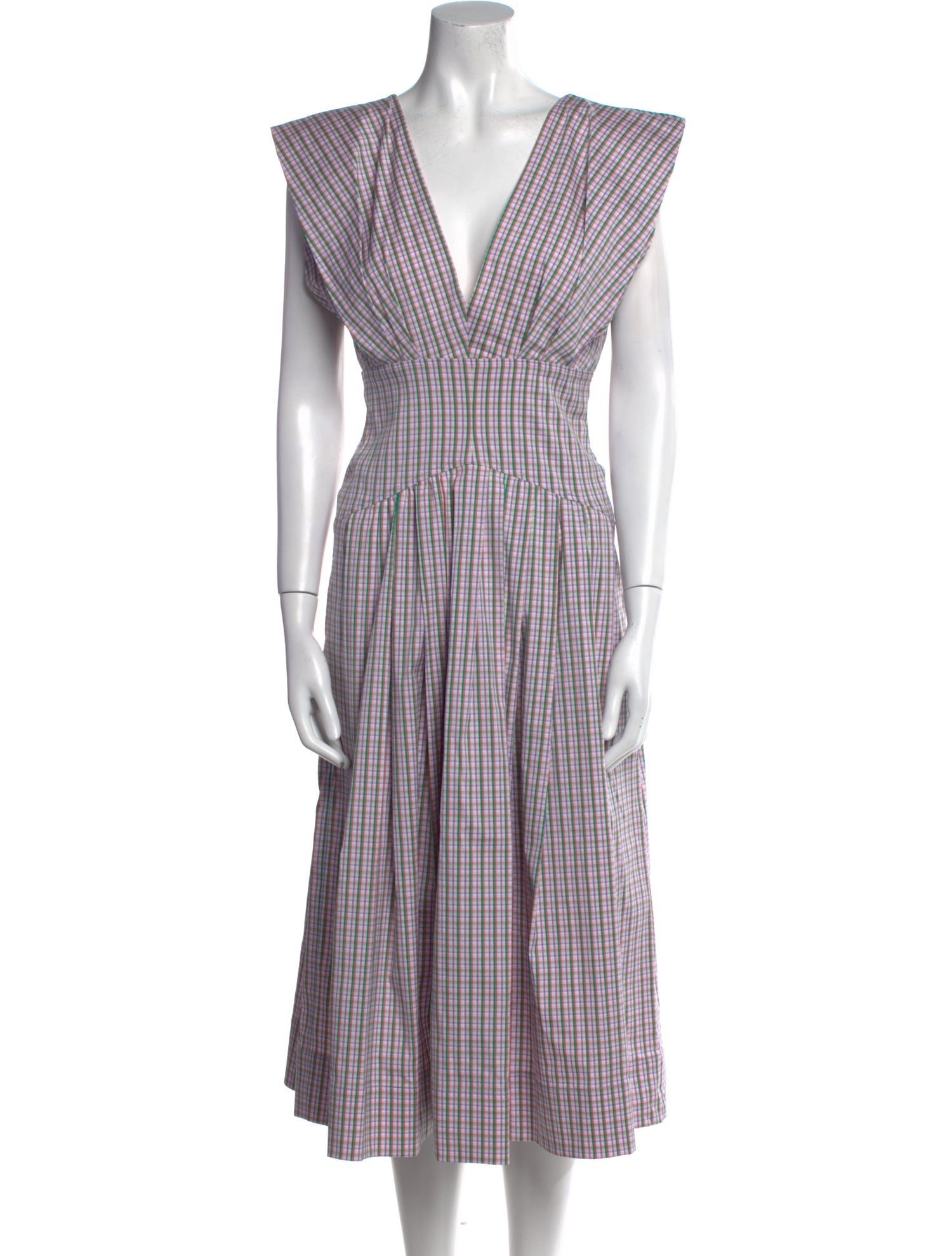Philosophy di Lorenzo Serafini Plaid Print Midi Length Dress w/ Tags