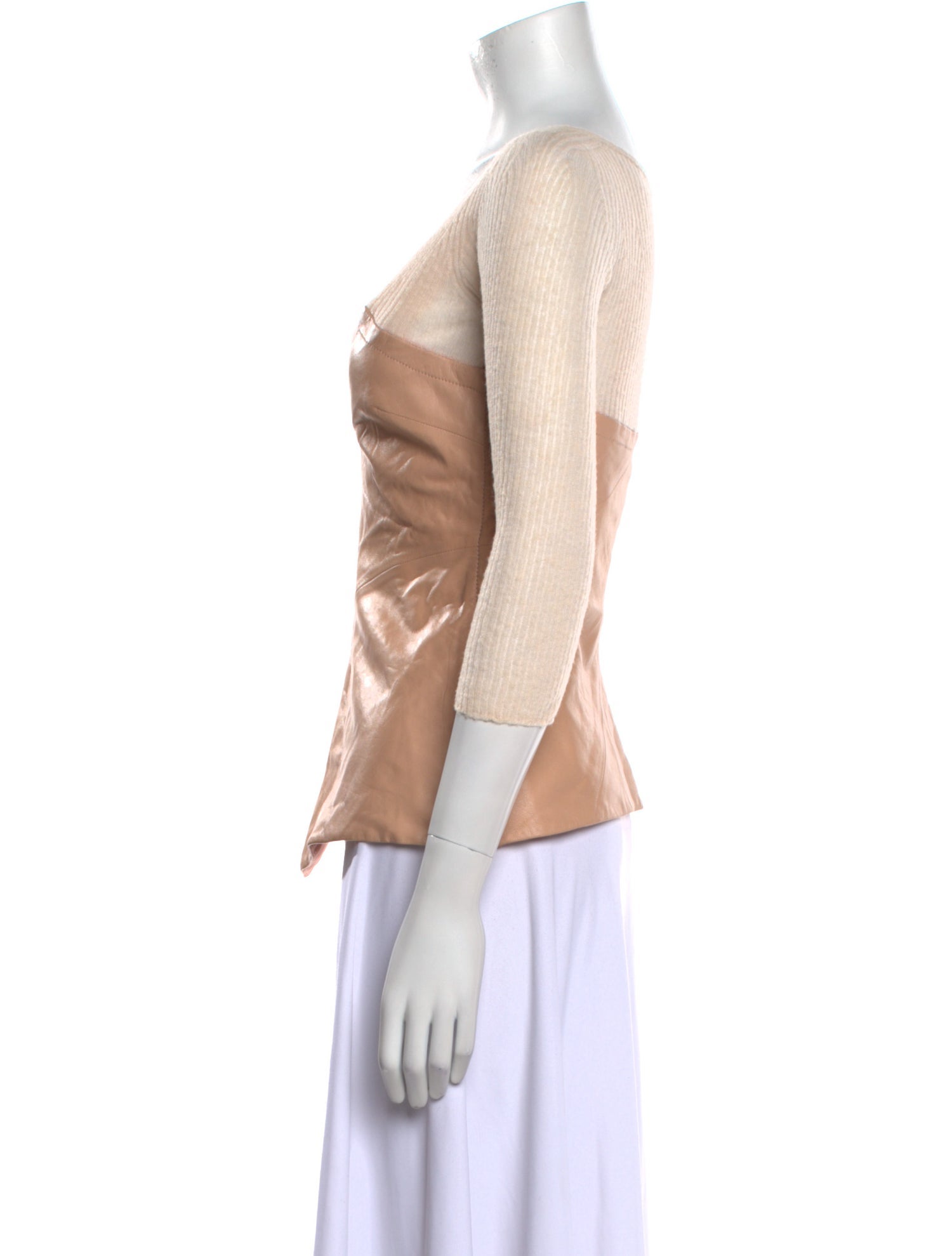 Philosophy di Lorenzo Serafini Shearling V-Neck Top