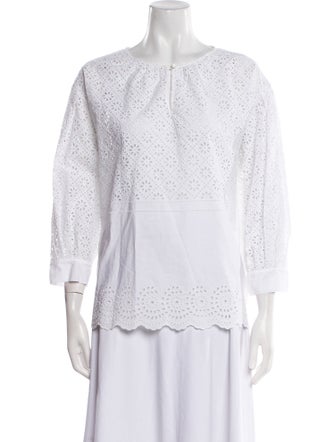 Philosophy di Lorenzo Serafini Bateau Neckline Three-Quarter Sleeve Blouse