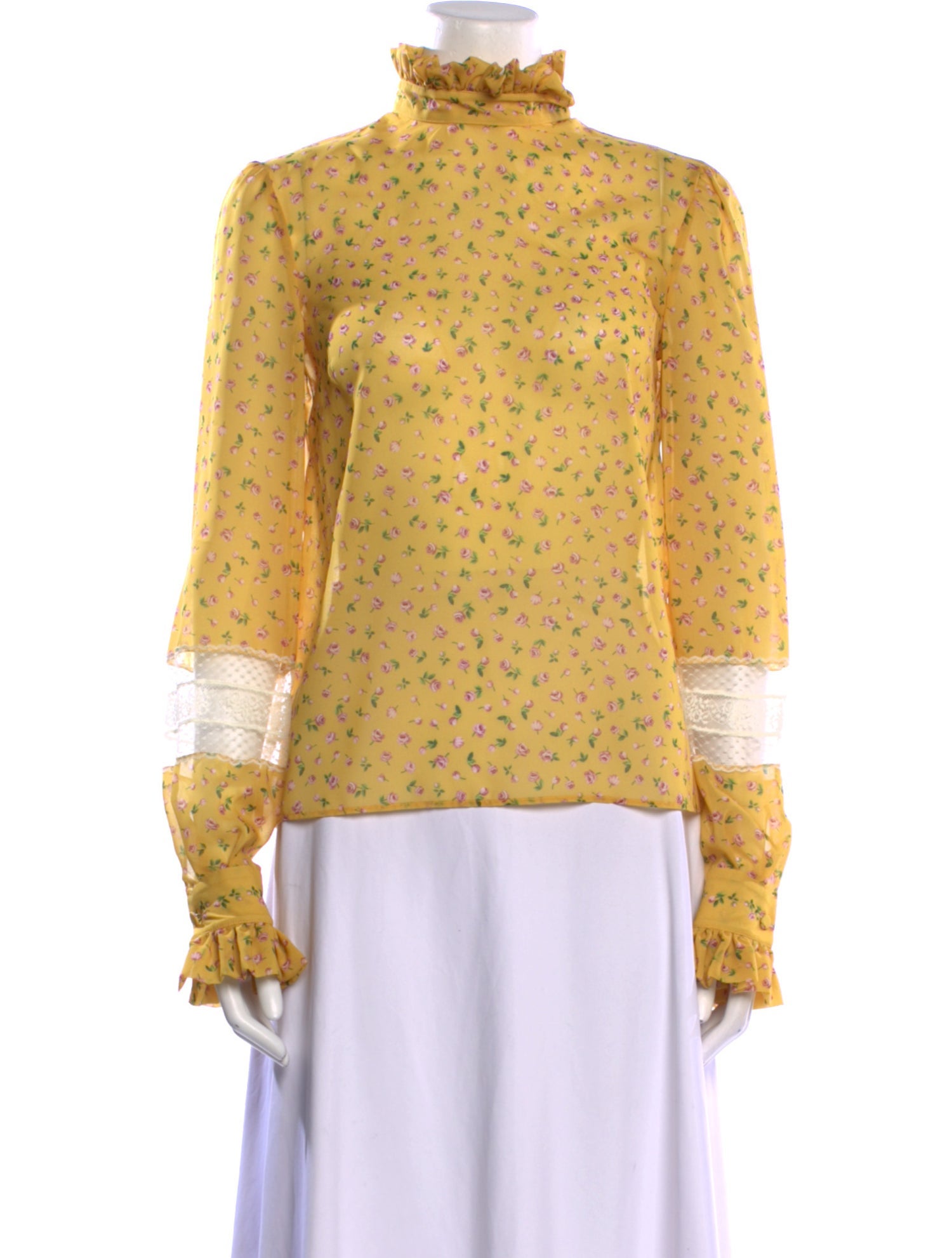 Philosophy di Lorenzo Serafini Floral Print Mock Neck Blouse