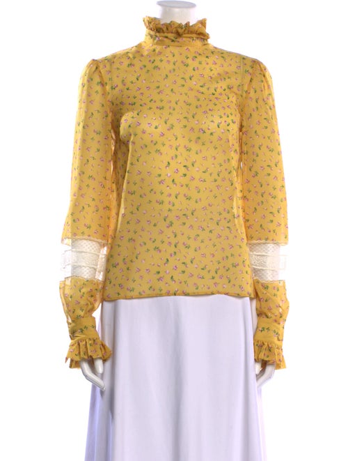 Philosophy di Lorenzo Serafini Floral Print Mock Neck Blouse