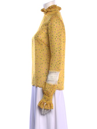 Philosophy di Lorenzo Serafini Floral Print Mock Neck Blouse