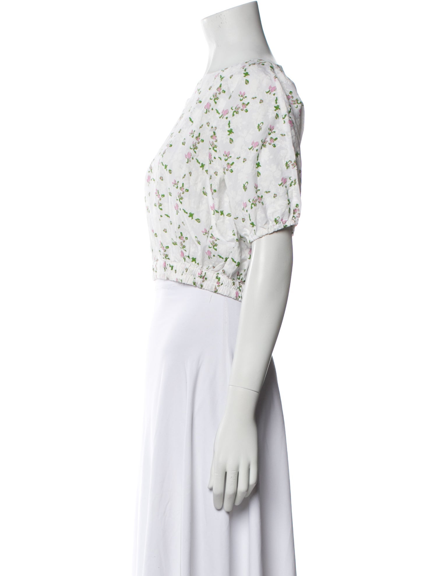 Philosophy di Lorenzo Serafini Floral Print Bateau Neckline Crop Top