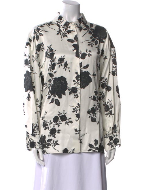 Philosophy di Lorenzo Serafini Floral Print Mock Neck Button-Up Top