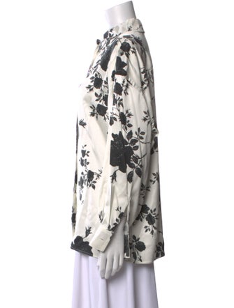 Philosophy di Lorenzo Serafini Floral Print Mock Neck Button-Up Top