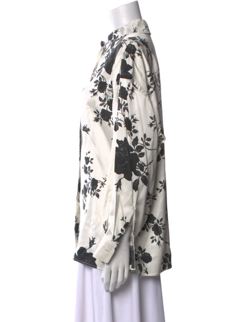 Philosophy di Lorenzo Serafini Floral Print Mock Neck Button-Up Top