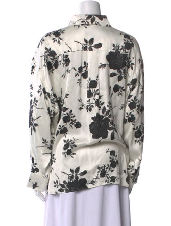 Philosophy di Lorenzo Serafini Floral Print Mock Neck Button-Up Top