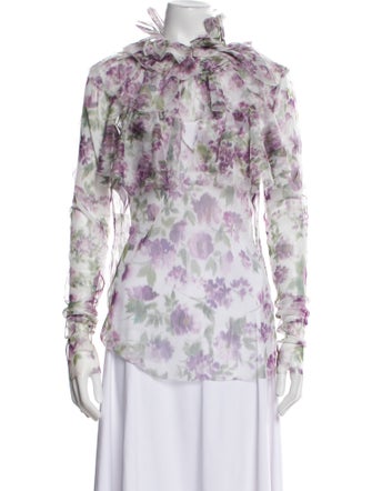 Philosophy di Lorenzo Serafini Floral Print Mock Neck Top