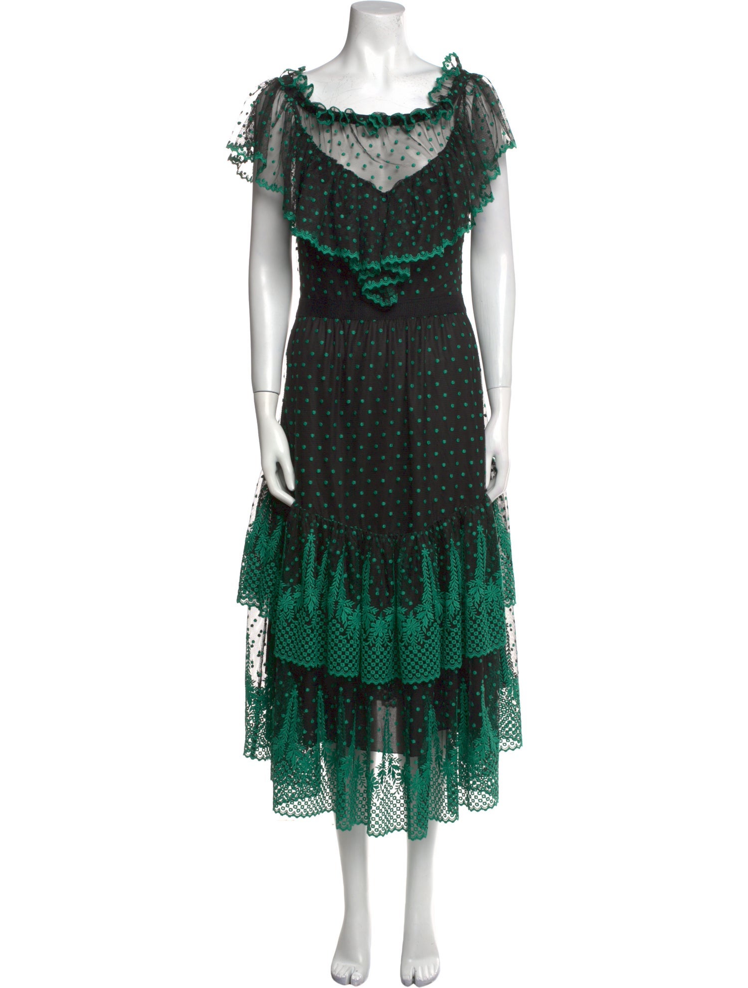 Philosophy di Lorenzo Serafini Lace Pattern Midi Length Dress