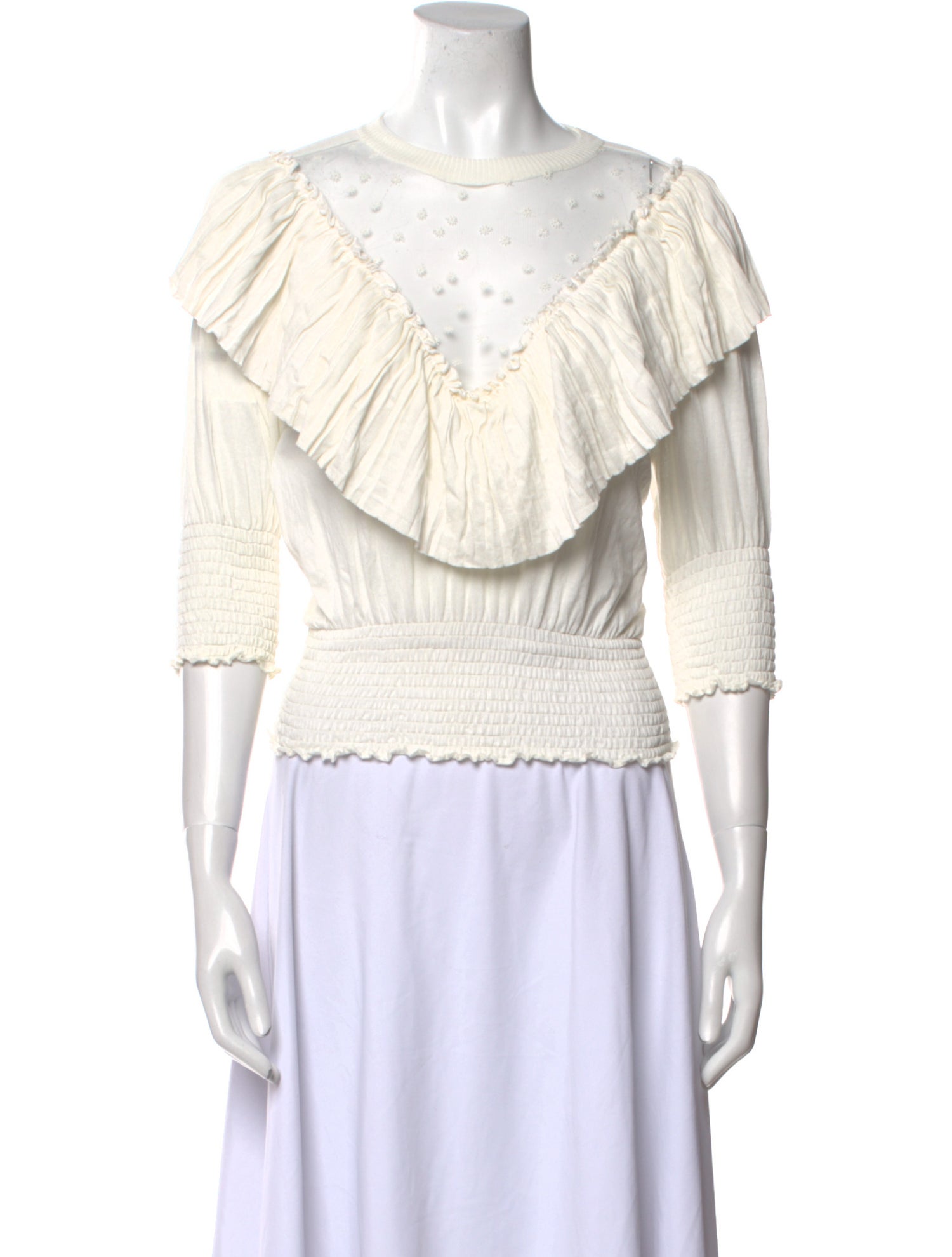 Philosophy di Lorenzo Serafini Scoop Neck Three-Quarter Sleeve Top