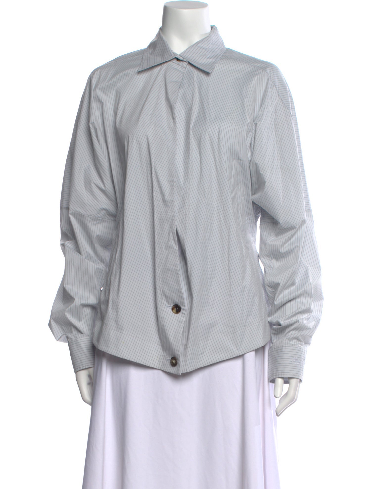 Philosophy di Lorenzo Serafini Striped Long Sleeve Button-Up Top