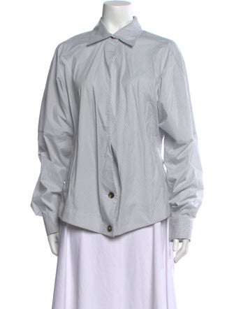 Philosophy di Lorenzo Serafini Striped Long Sleeve Button-Up Top