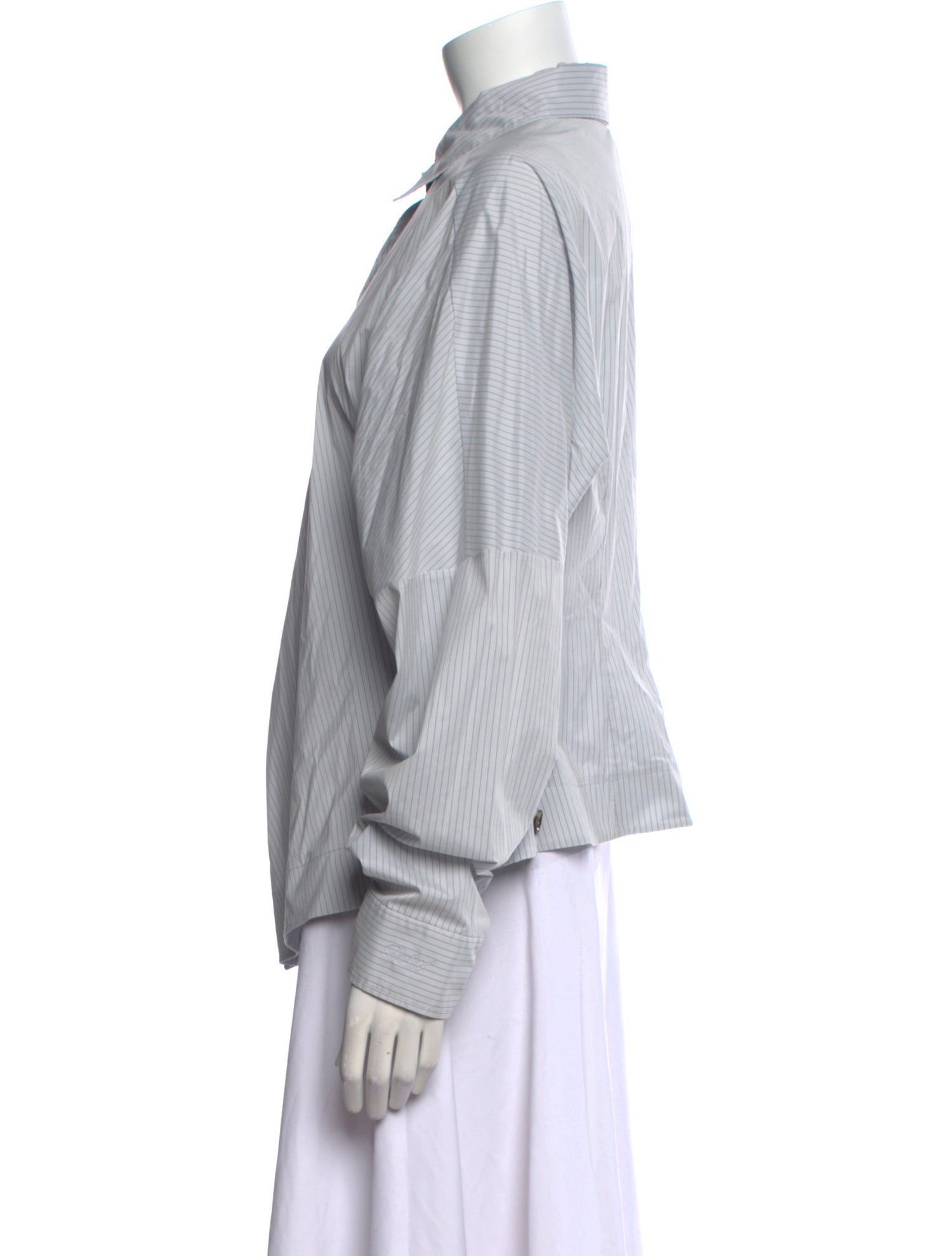 Philosophy di Lorenzo Serafini Striped Long Sleeve Button-Up Top