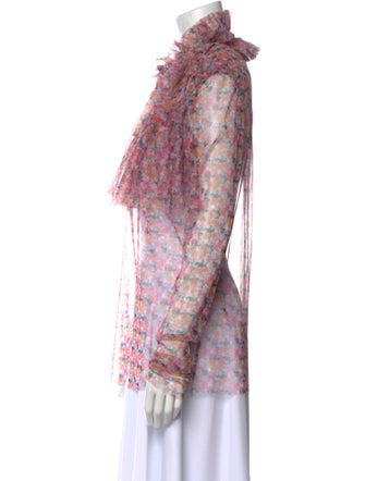 Philosophy di Lorenzo Serafini Floral Print Long Sleeve Polo