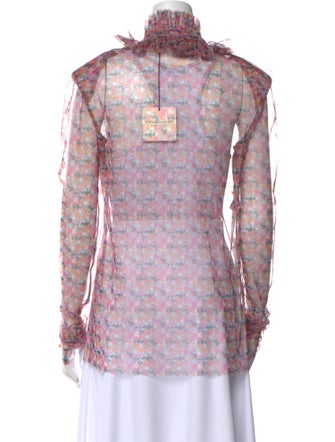 Philosophy di Lorenzo Serafini Floral Print Long Sleeve Polo