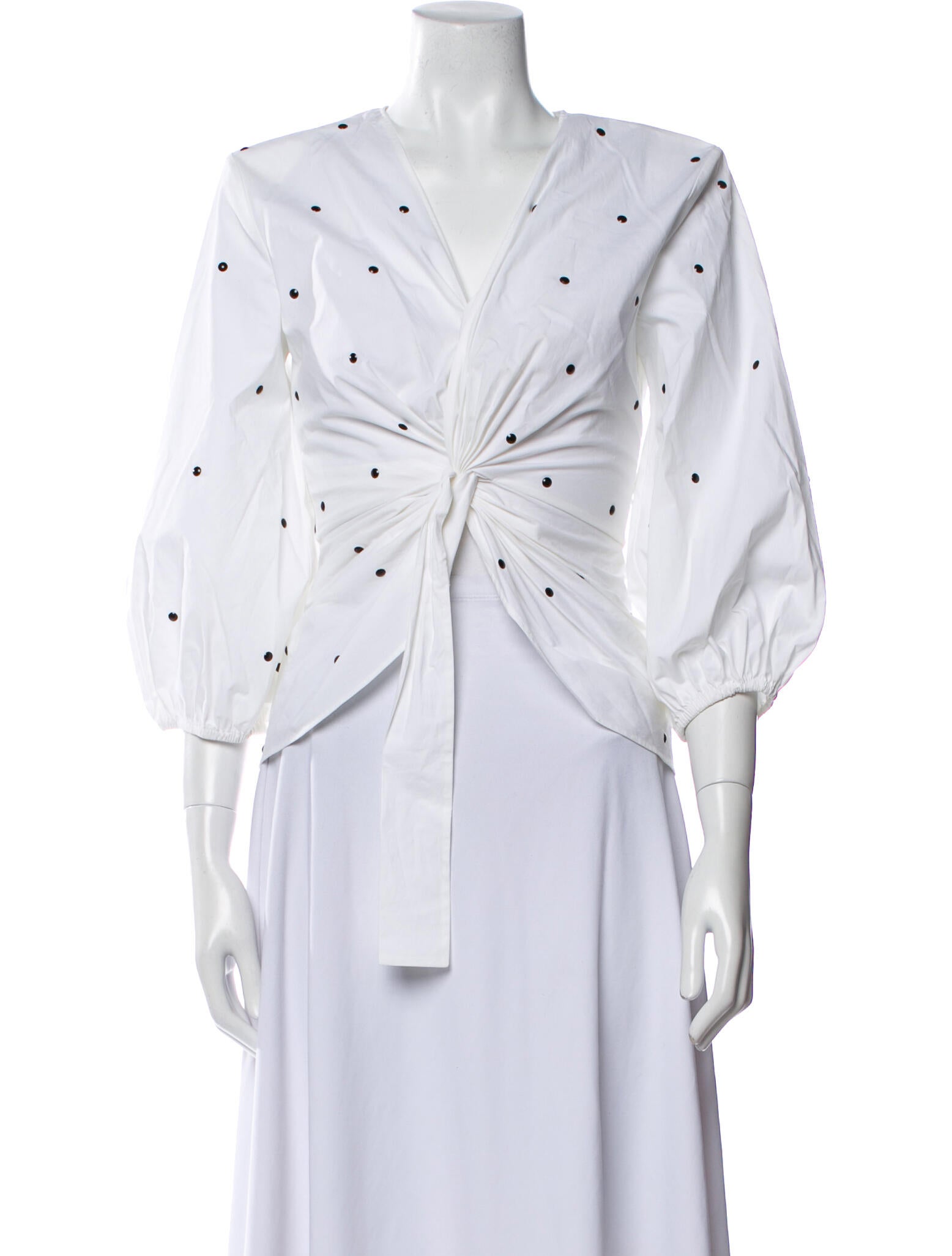 Philosophy di Lorenzo Serafini V-Neck Three-Quarter Sleeve Crop Top