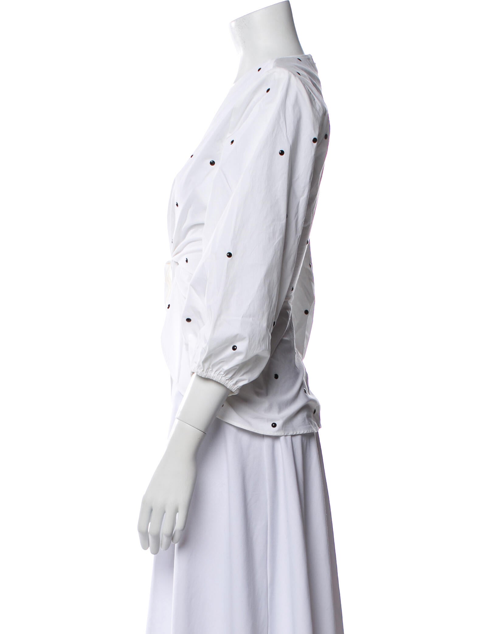 Philosophy di Lorenzo Serafini V-Neck Three-Quarter Sleeve Crop Top