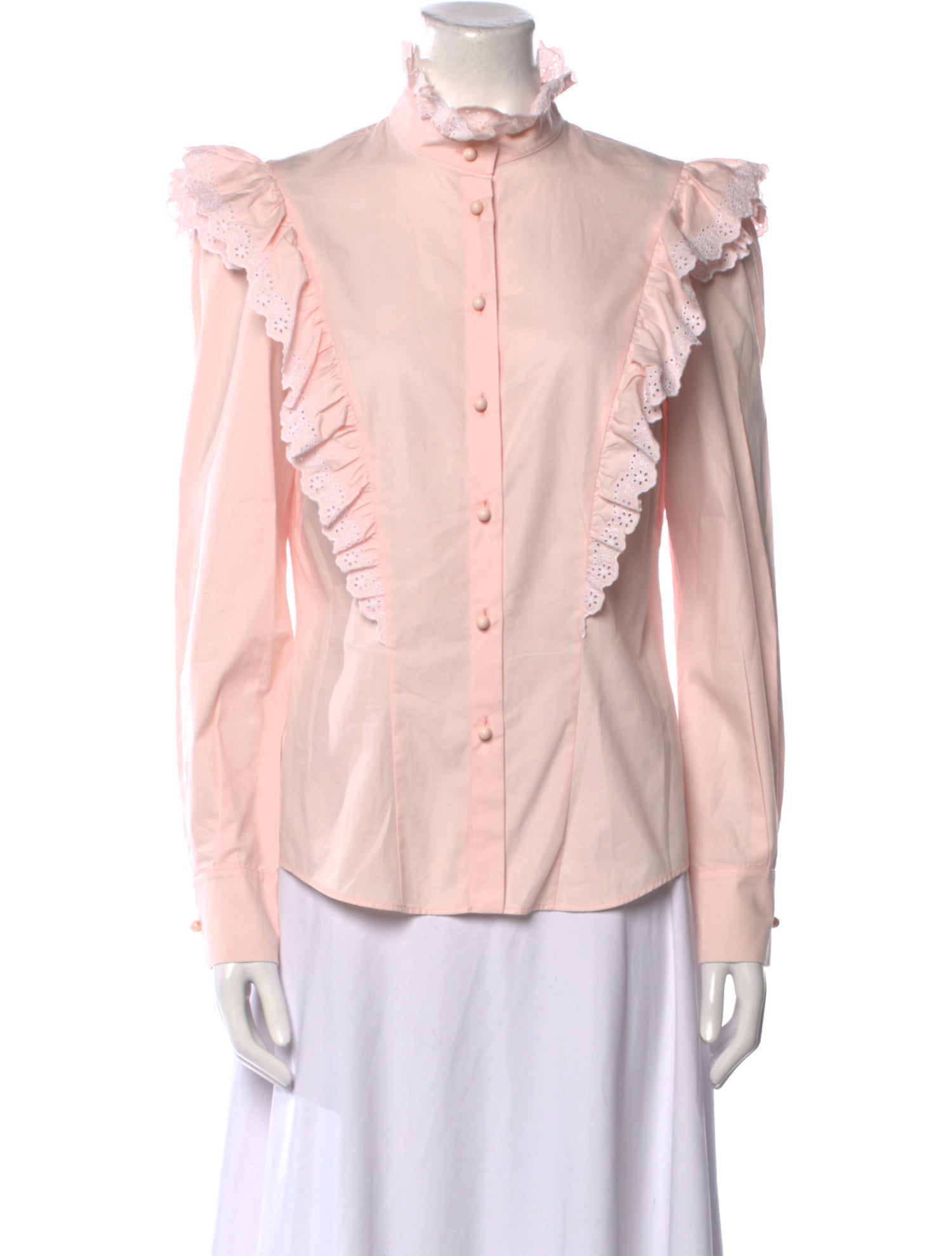 Philosophy di Lorenzo Serafini Mock Neck Long Sleeve Button-Up Top