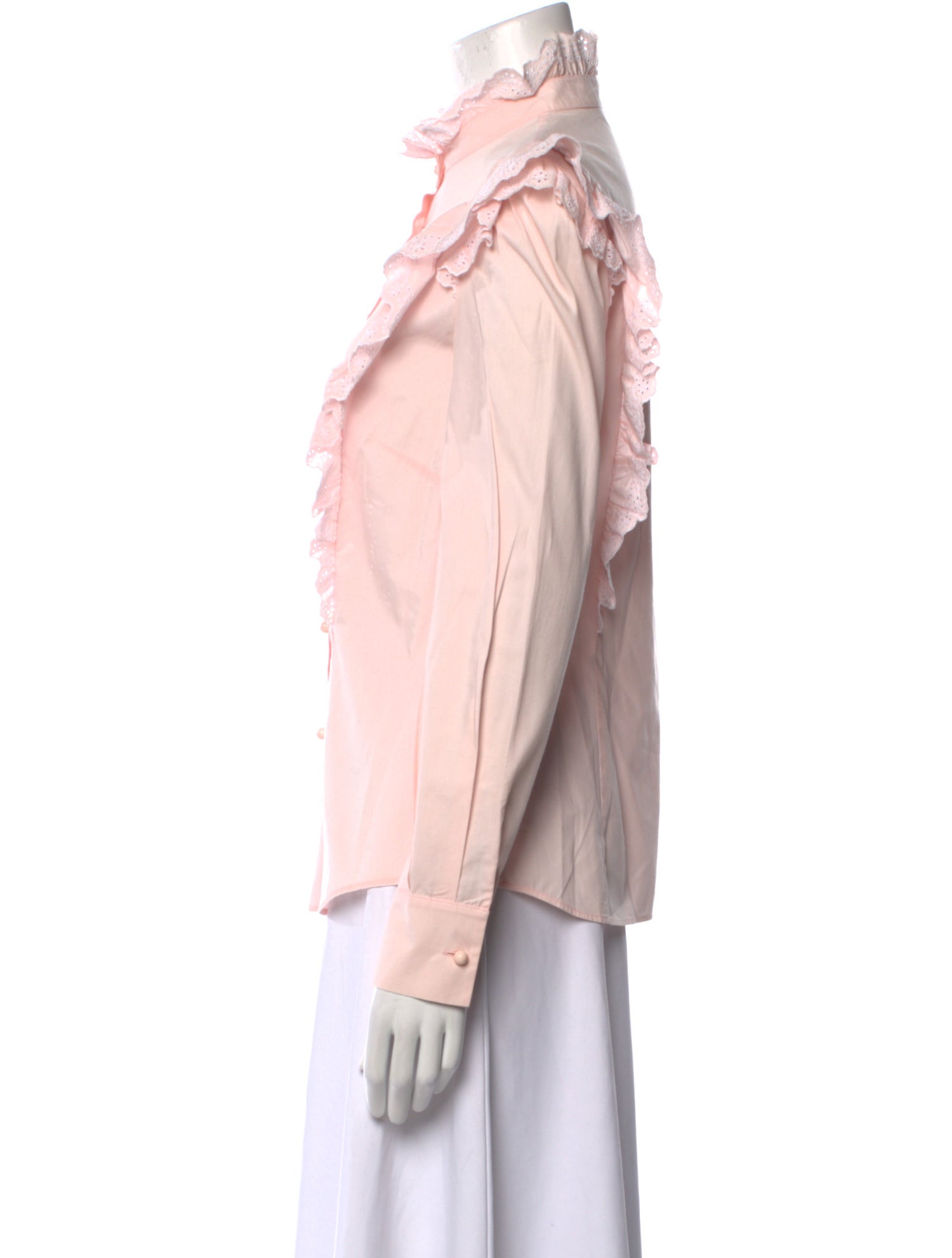 Philosophy di Lorenzo Serafini Mock Neck Long Sleeve Button-Up Top