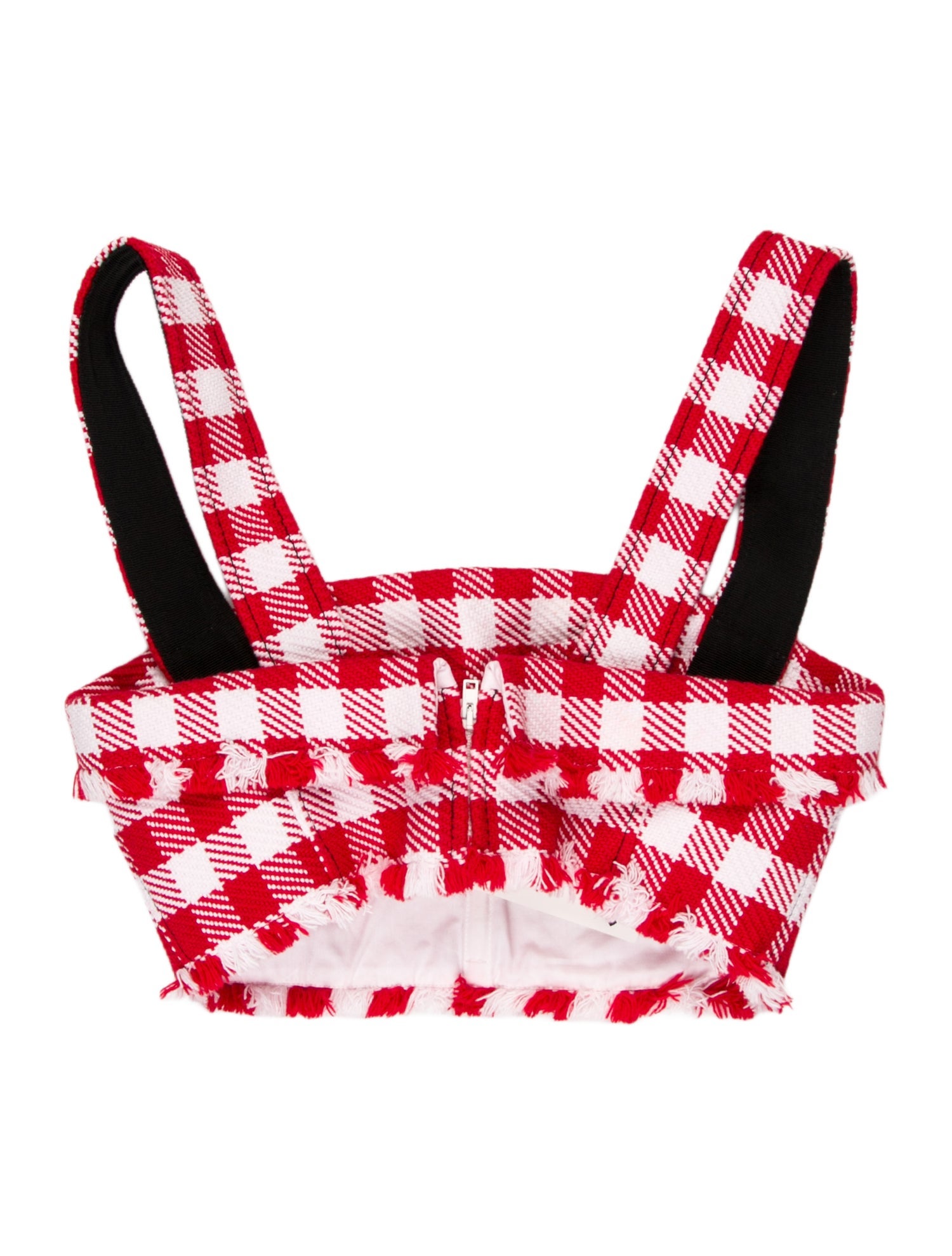 Philosophy di Lorenzo Serafini Plaid Print Square Neckline Crop Top