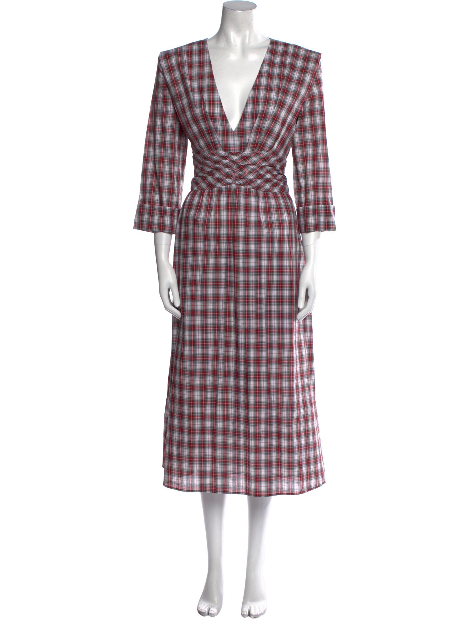 Philosophy di Lorenzo Serafini Plaid Print Midi Length Dress