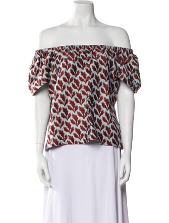 Philosophy di Lorenzo Serafini Printed Off-The-Shoulder Top