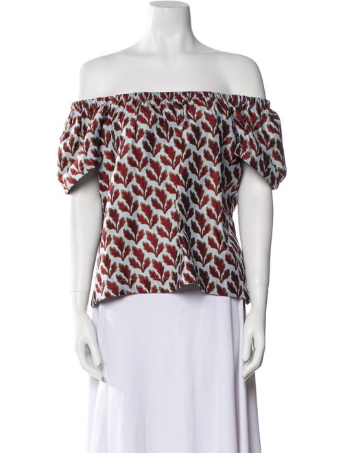 Philosophy di Lorenzo Serafini Printed Off-The-Shoulder Top