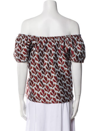 Philosophy di Lorenzo Serafini Printed Off-The-Shoulder Top
