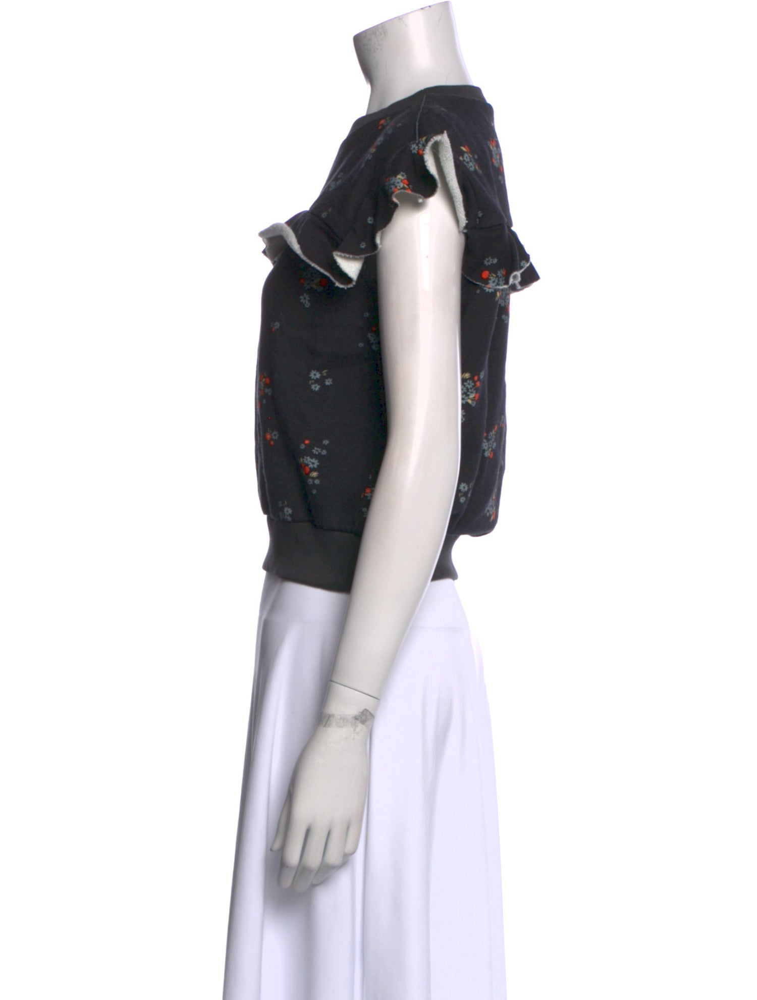 Philosophy di Lorenzo Serafini Floral Print Crew Neck Crop Top