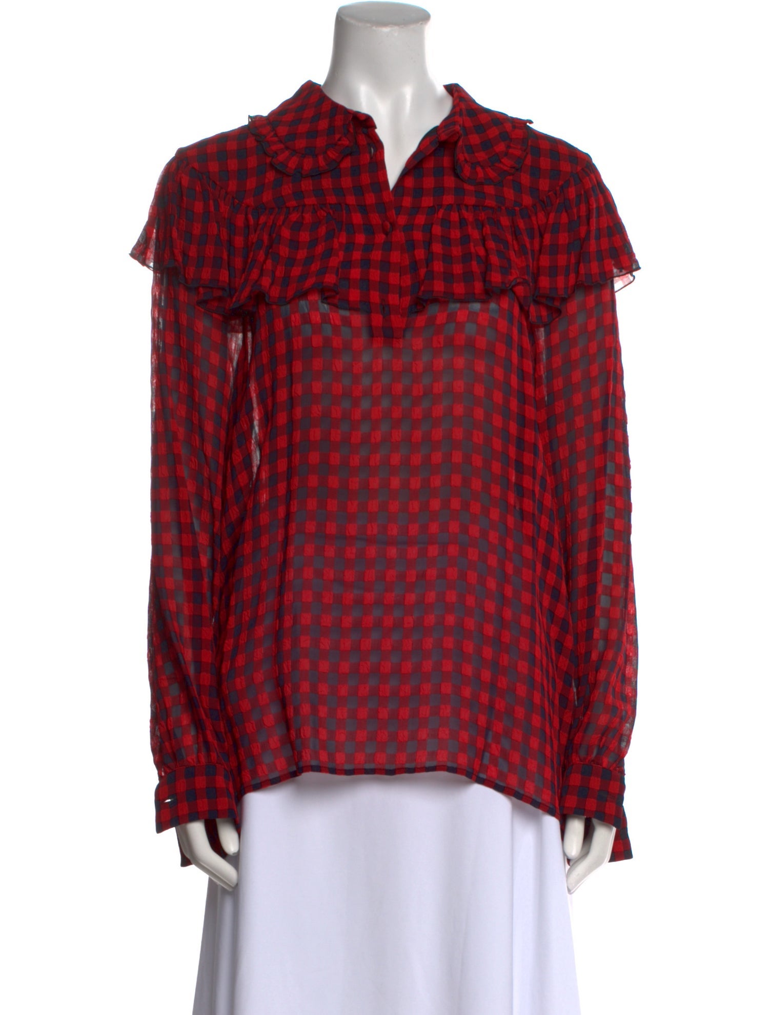 Philosophy di Lorenzo Serafini Plaid Print Long Sleeve Blouse w/ Tags