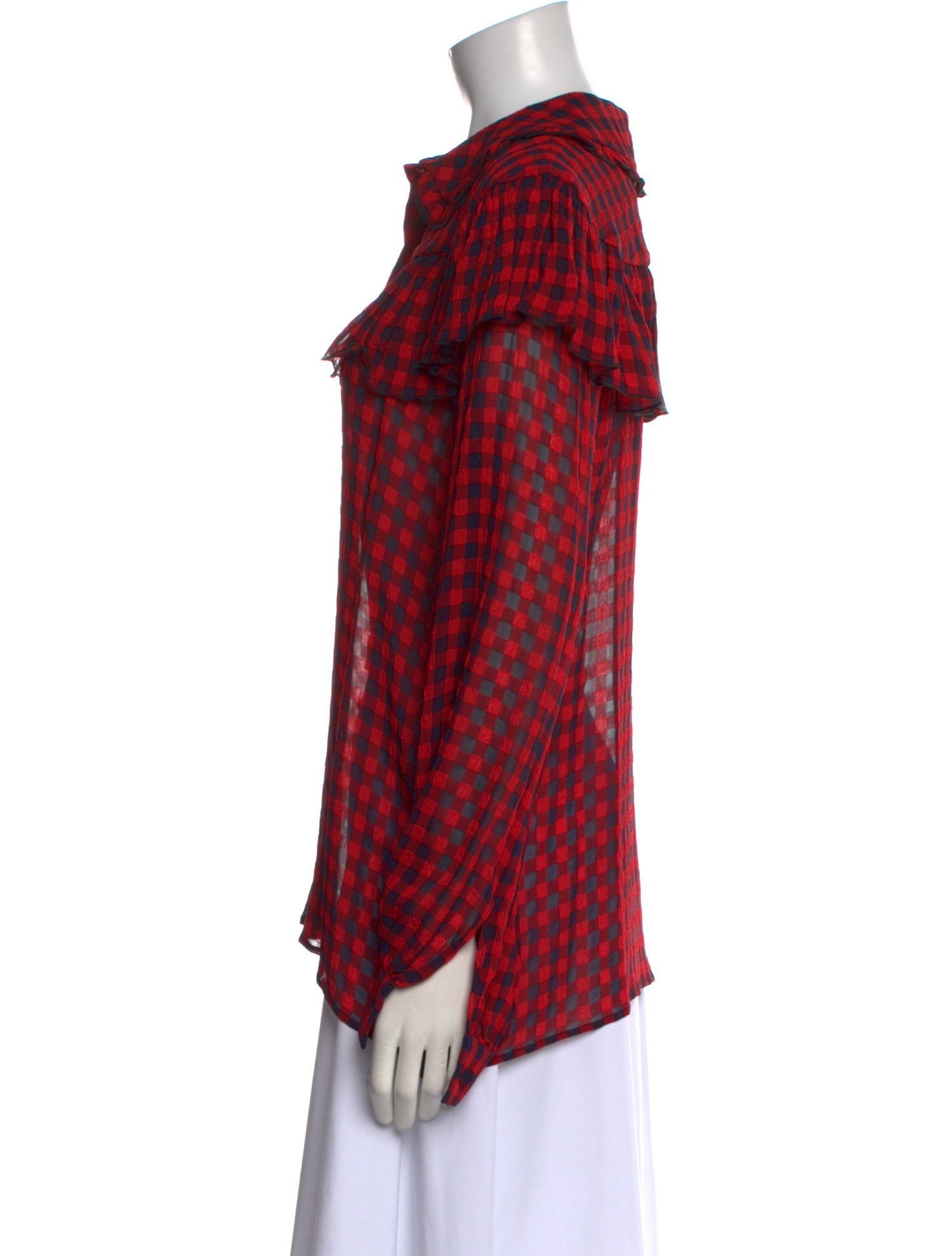 Philosophy di Lorenzo Serafini Plaid Print Long Sleeve Blouse w/ Tags