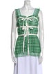 Philosophy di Lorenzo Serafini Plaid Print Square Neckline Top