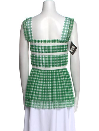 Philosophy di Lorenzo Serafini Plaid Print Square Neckline Top