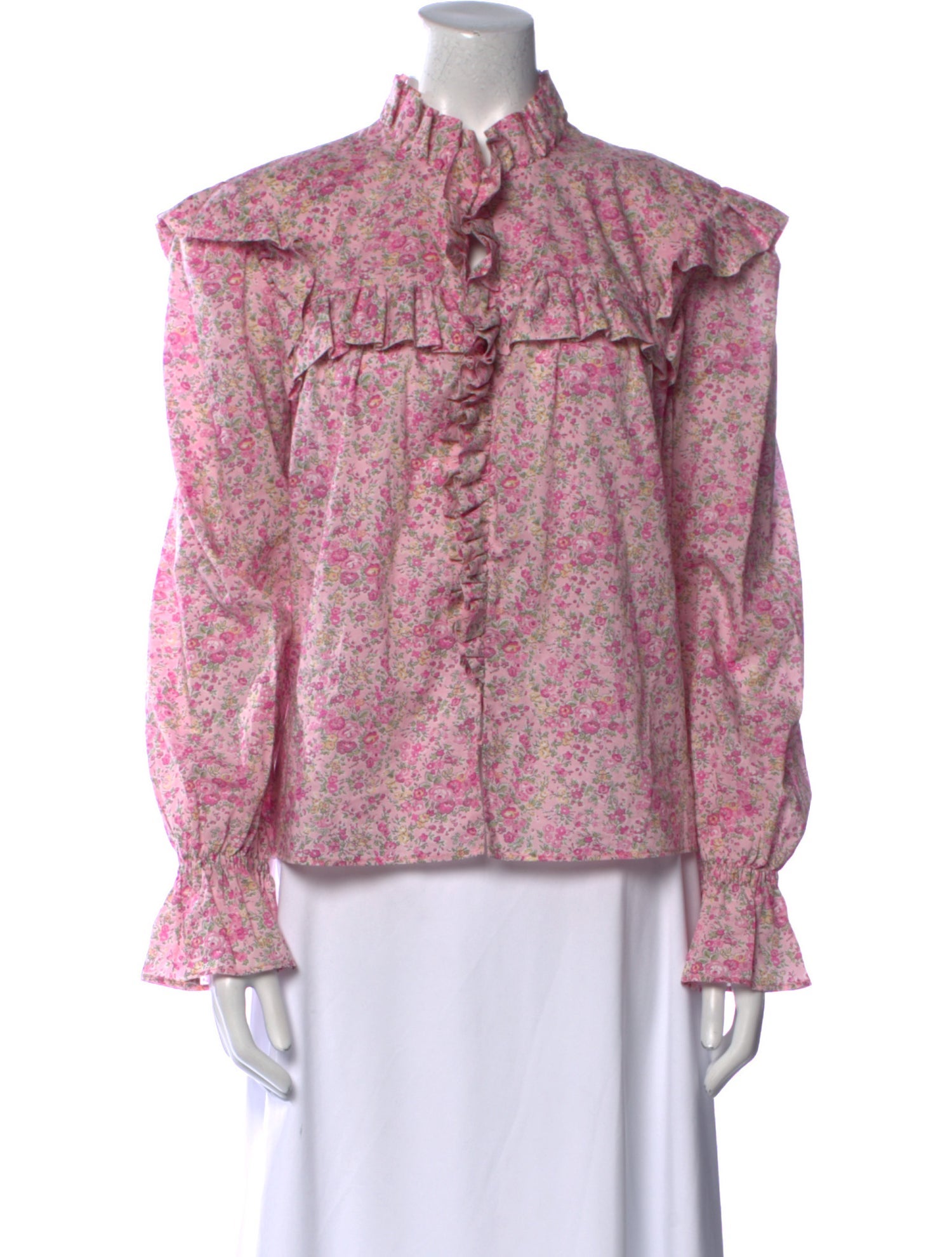Philosophy di Lorenzo Serafini Floral Print Mock Neck Blouse