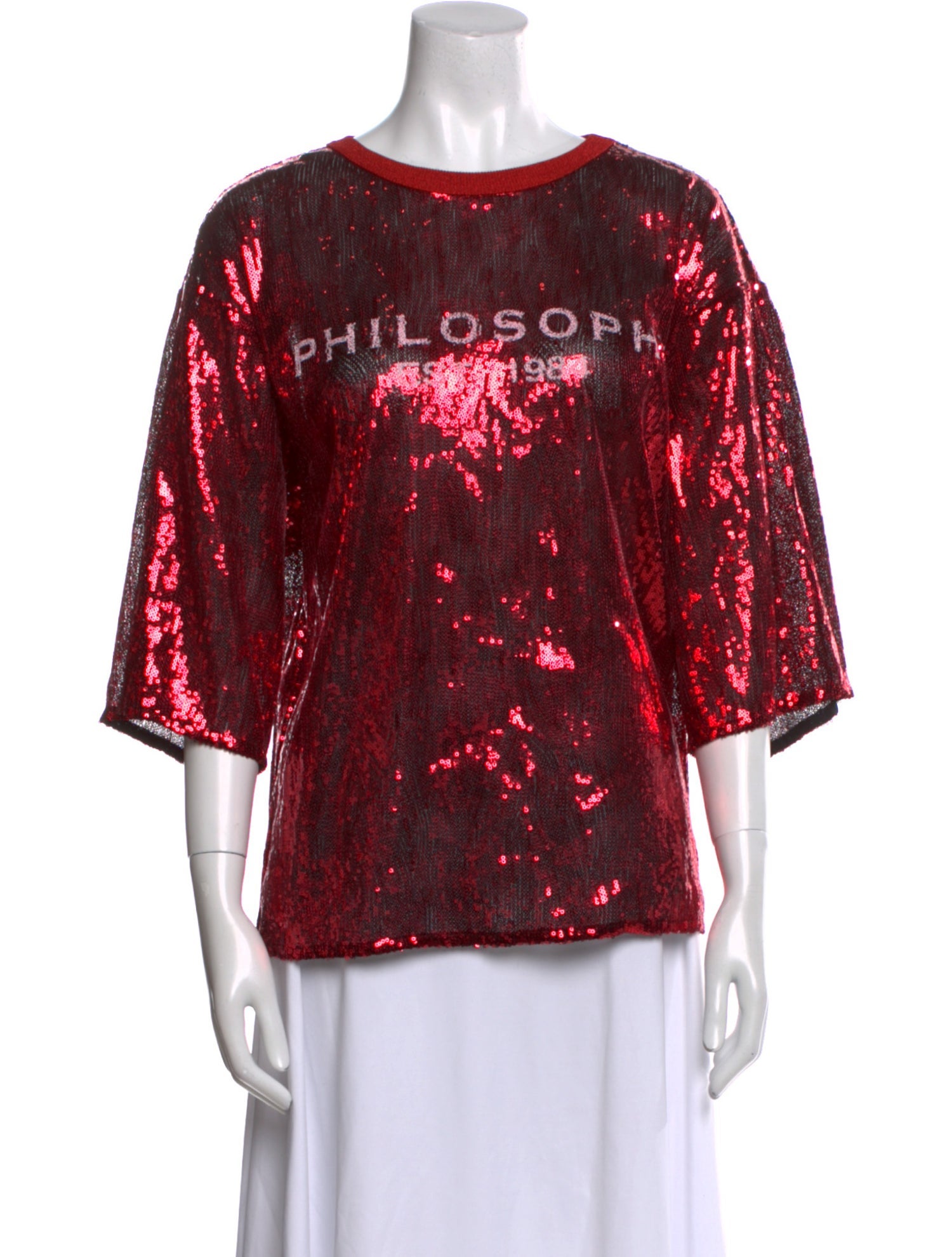 Philosophy di Lorenzo Serafini Printed Scoop Neck Blouse
