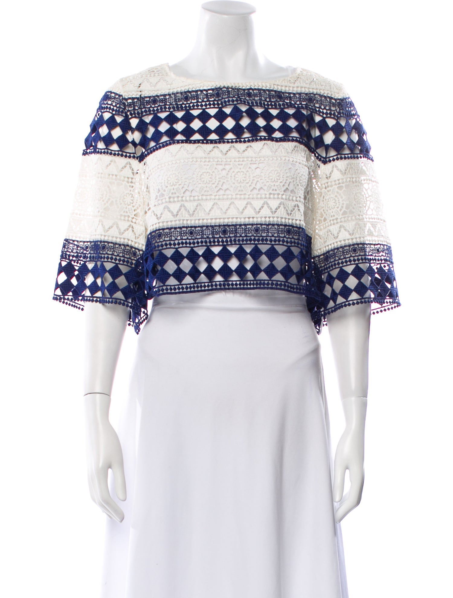 Philosophy di Lorenzo Serafini Lace Pattern Off-The-Shoulder Crop Top w/ Tags