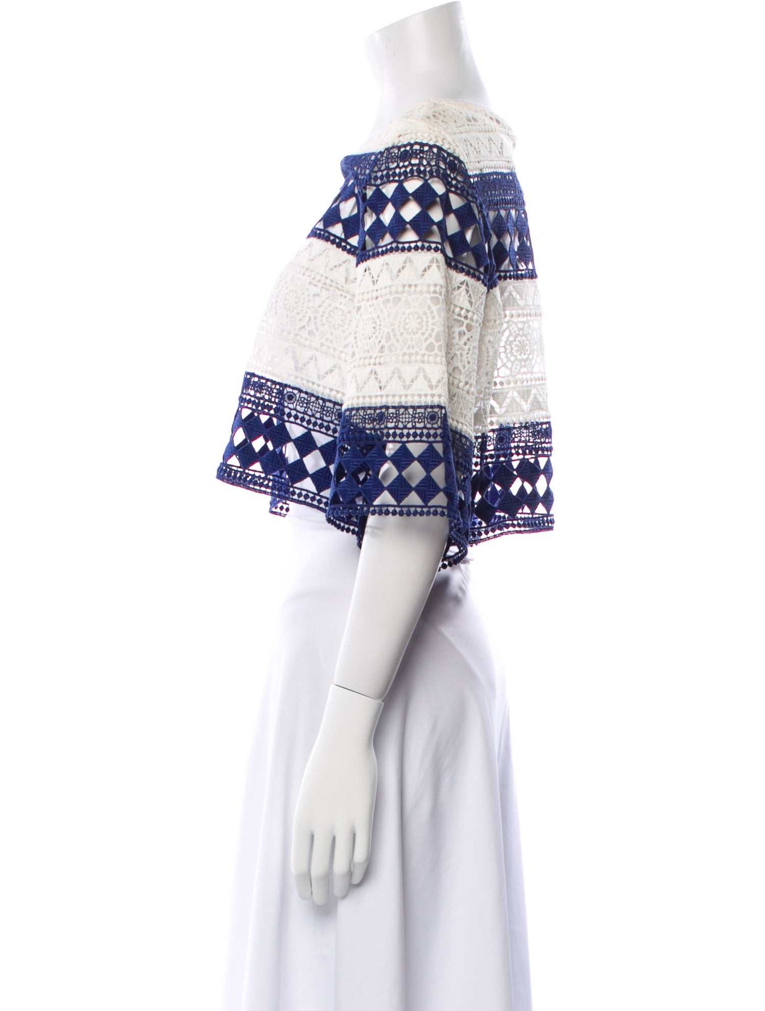 Philosophy di Lorenzo Serafini Lace Pattern Off-The-Shoulder Crop Top w/ Tags