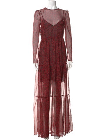 Pre-owned Philosophy Di Lorenzo Serafini Printed Long Dress W/ Tags In Red