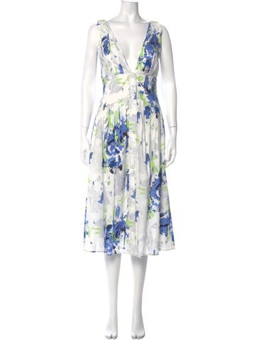 Pre-owned Philosophy Di Lorenzo Serafini Floral Print Long Dress W/ Tags In White