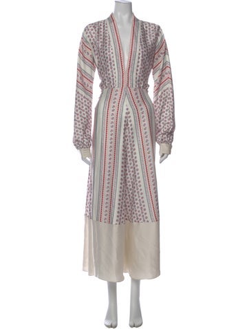 Pre-owned Philosophy Di Lorenzo Serafini Paisley Print Long Dress In Neutral