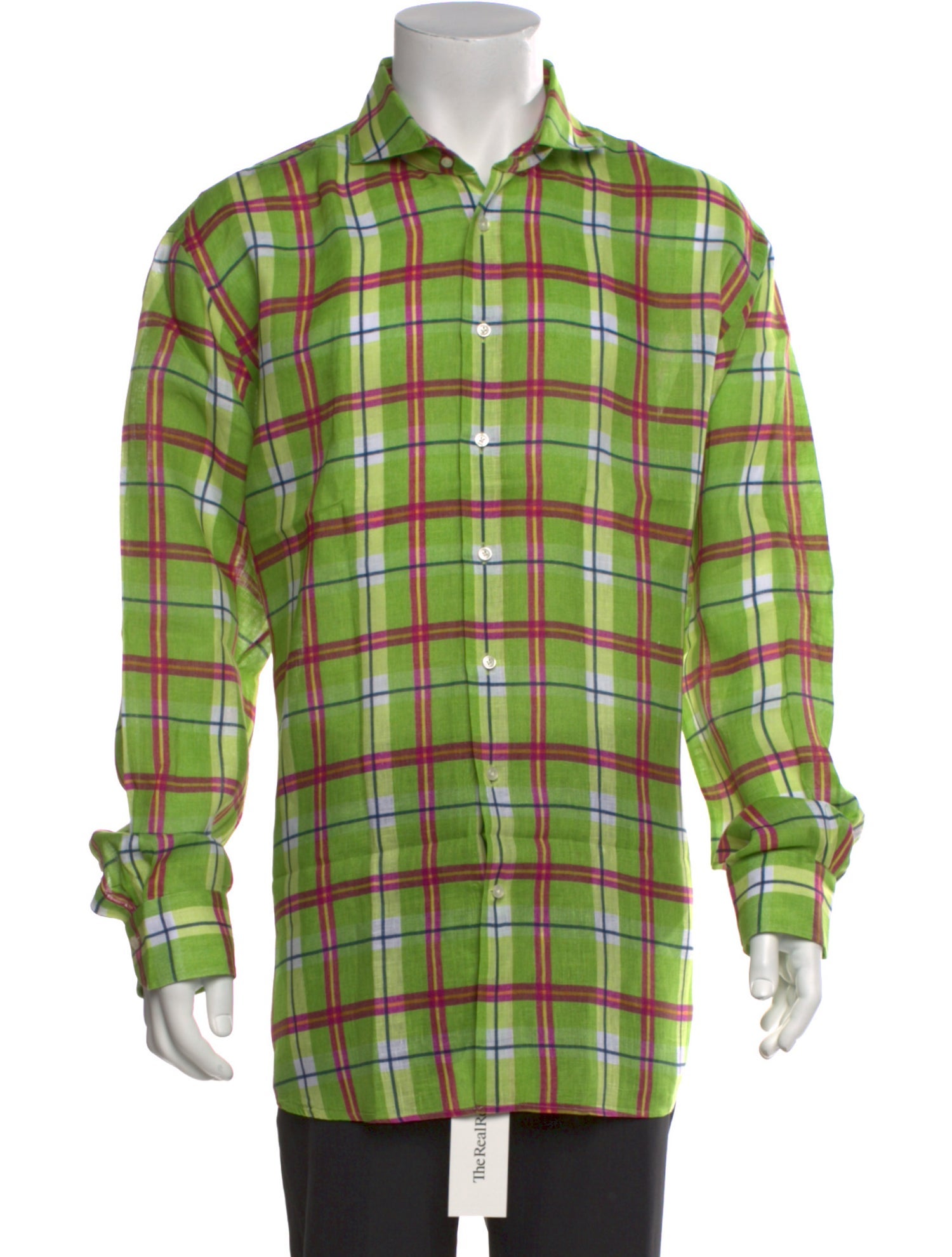 Phineas Cole Linen Plaid Print Shirt