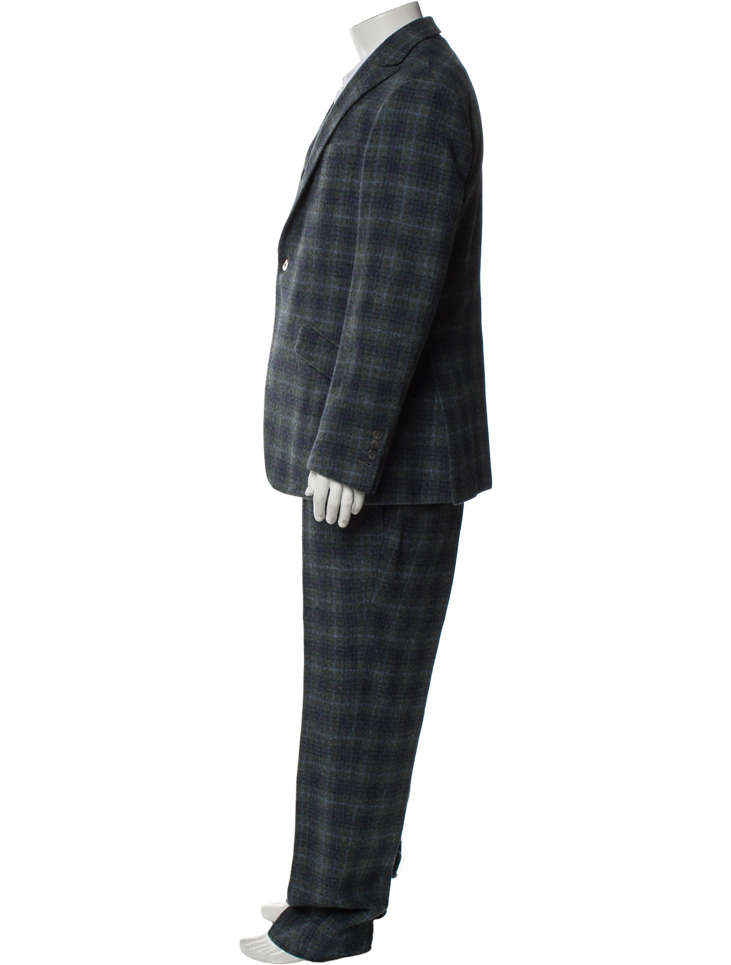 Phineas Cole Wool Plaid Print Two-Piece Suit