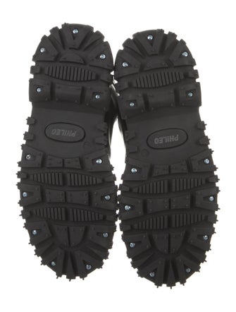 Phileo Leather Graphic Print Combat Boots