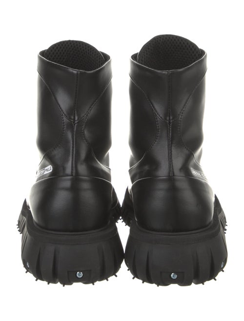 Phileo Leather Graphic Print Combat Boots