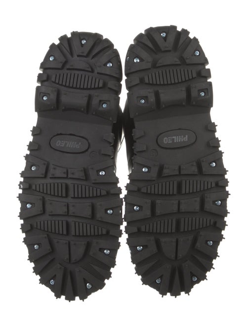 Phileo Leather Graphic Print Combat Boots