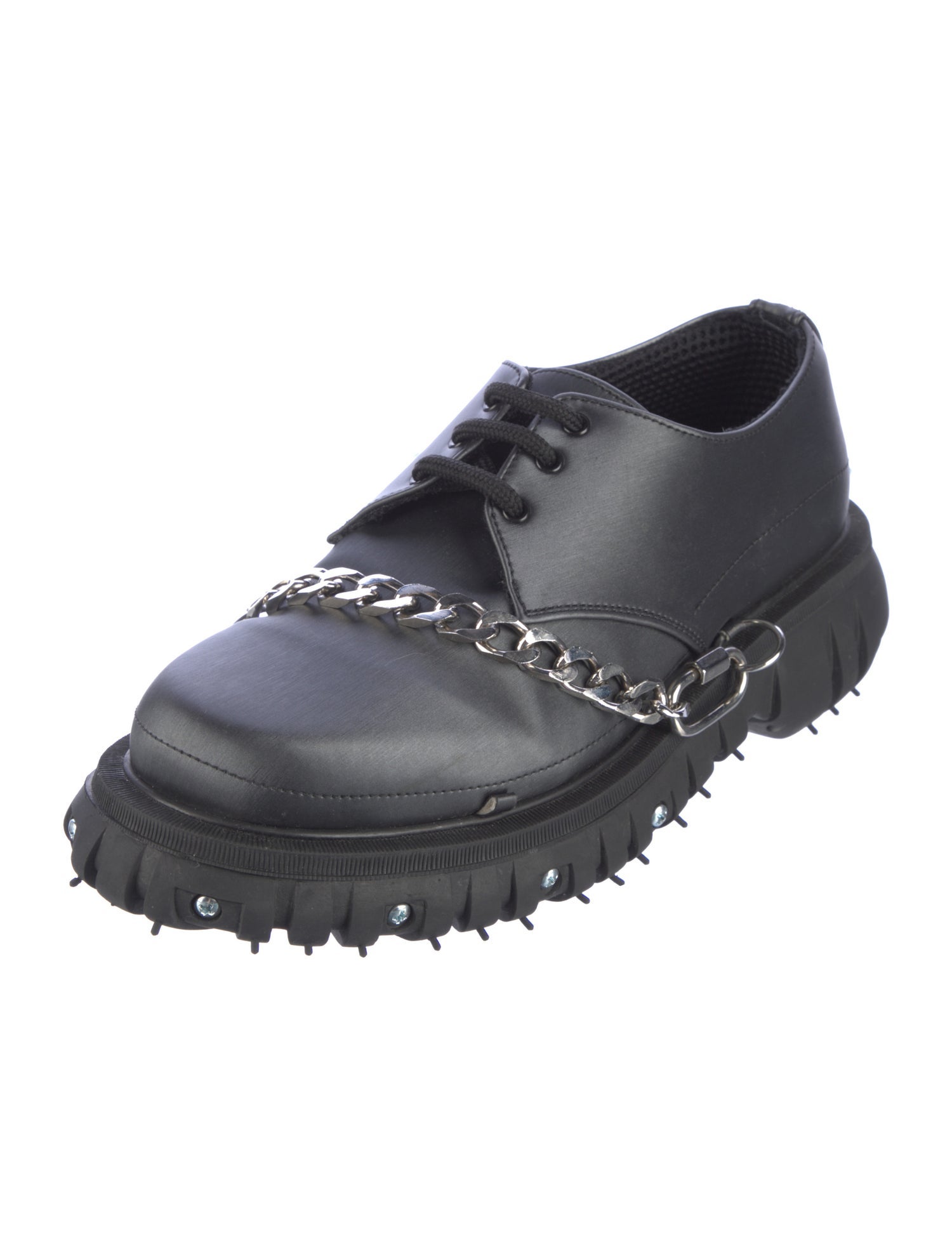 Phileo Leather Chain-Link Accents Sneakers