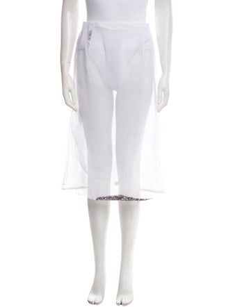 Phoebe English Mesh Accents Knee-Length Skirt