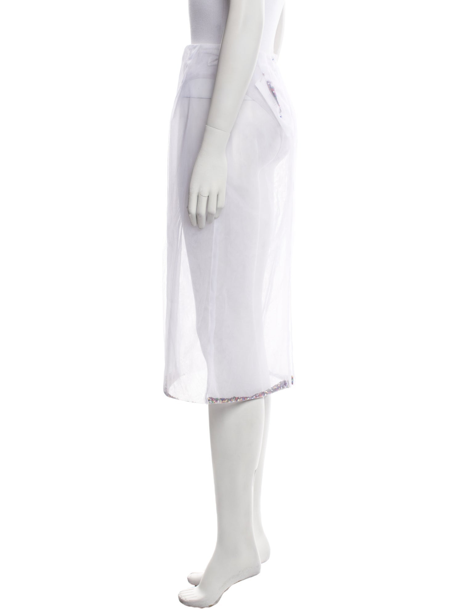 Phoebe English Mesh Accents Knee-Length Skirt