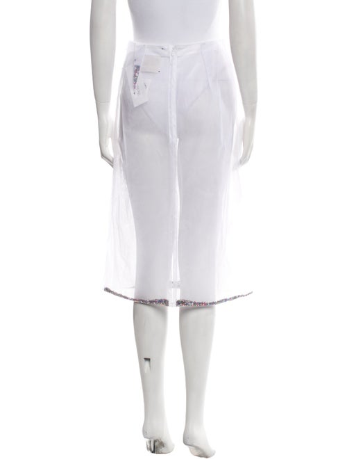 Phoebe English Mesh Accents Knee-Length Skirt
