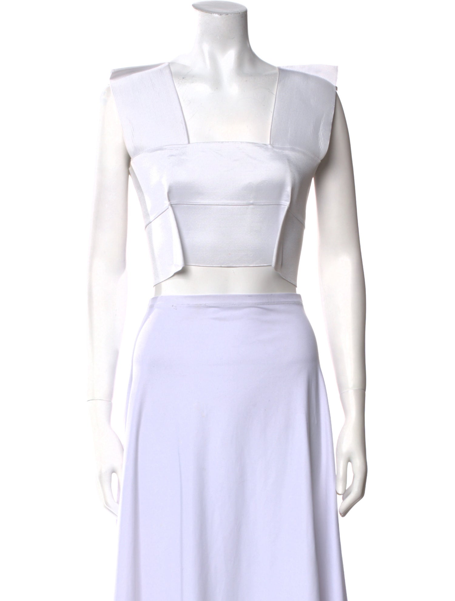 Phoebe English Square Neckline Sleeveless Crop Top